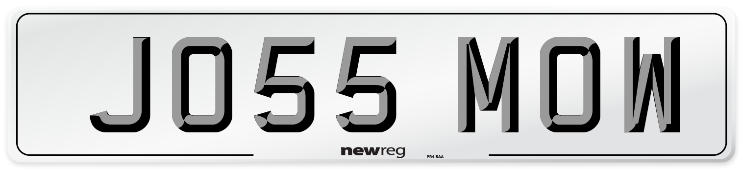 JO55 MOW Number Plate from New Reg